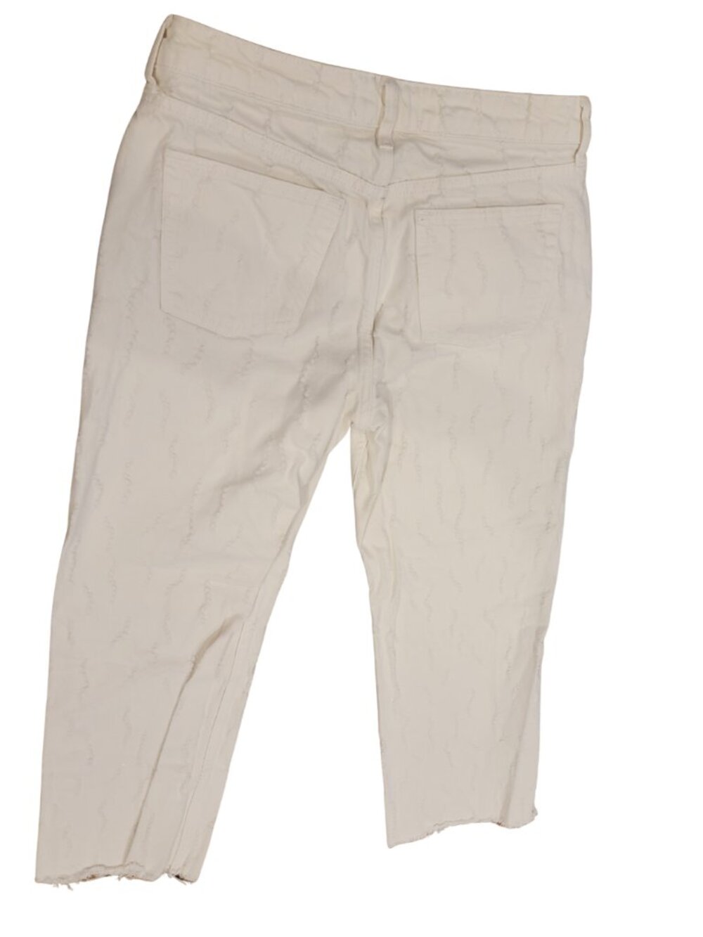 Zara White Wide Leg Distressed Jeans - Picture 3 of 12